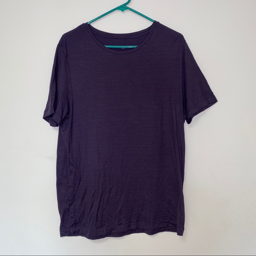 PURPLE STRIPED SHORT SLEEVE TOP